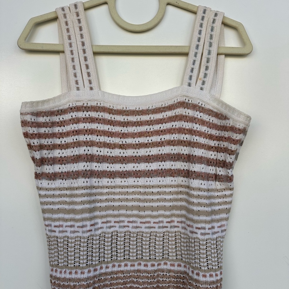St. John Brown and Cream Striped Top
